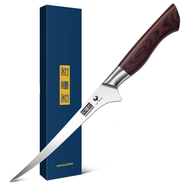 Cuchillo para filetear HOSHANHO de acero inoxidable con alto contenido de carbono de 18 cm