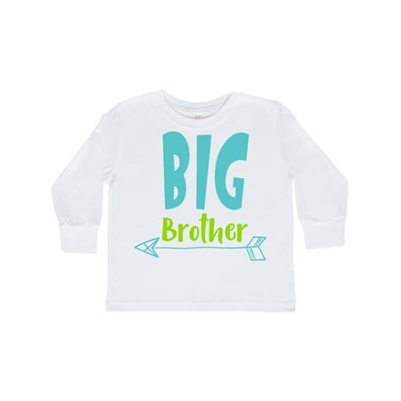 

Inktastic Big Brother Older Brother Arrow - Blue Green Gift Toddler Boy Girl Long Sleeve T-Shirt