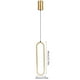 thumbnail image 2 of Lámpara colgante Oro Negro Luz de línea larga Metal blanco cálido para dormitorio Sala de estar, 2 of 9