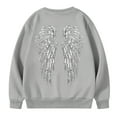 thumbnail image 4 of IWRICH Cute Hoodies for Women Rhinestone Angel Sweatshirts 20s Fashion Casual Tees Grey XXL, 4 of 7