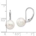 thumbnail image 3 of TheJewelryHut Designer 14k White Gold 8-9mm Round White Saltwater Akoya Leverback Earrings, 3 of 3