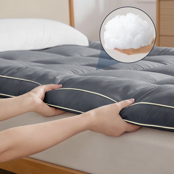 3inch Machine Washable King Mattress Topper, Extra Thick Pillow Top King Size Mattress Pad for Back Pain, Grey King Mattress Protector & Mattress Topper King with Deep Pocket Mattress Cover