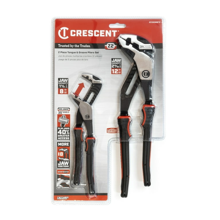Crescent Rtz2Cgset2 2 Pc Z2 Tongue and Groove Pliers With K9 Jaws