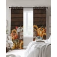 thumbnail image 3 of Hellow Fall Blackout Curtains for Bedroom Living Room, Pumpkins Sunflowers Wood Grain 84 In Long Thermal Insulated Room Darkening Drapes Grommet Window Treatments, 42 x 84 In, 3 of 9