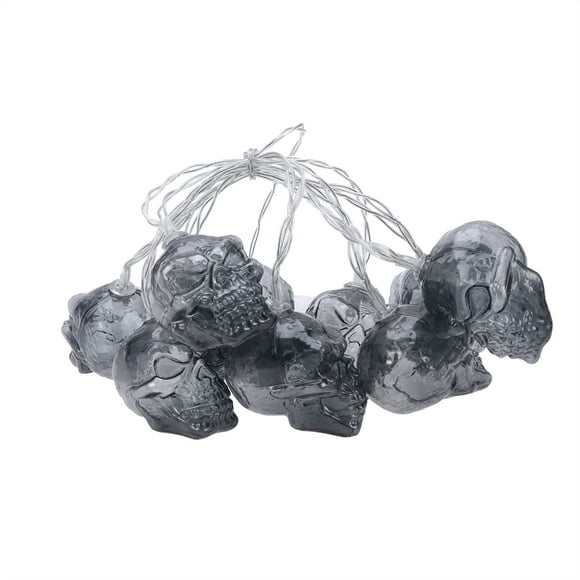 1.5m 10leds Batería de Halloween Luces de hadas de calavera Luces de cuerda de vacaciones para la decoración del jardín del patio de fiesta (baterías no incluidas)