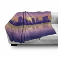 thumbnail image 3 of Kansas City Soft Flannel Fleece Throw Blanket, Downtown Missouri Cityscape of Historical Art Deco Buildings and Reflection, Cozy Plush for Indoor and Outdoor Use, 50" x 60", Multicolor, by Ambesonne, 3 of 6