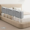 Kidsbuddy 19.7" Toddler Bed Rails Guard Foldable Portable Kids Bed Rail 5 Hole Height Adjustable Bed Rails for Toddlers, 3PC, Grey