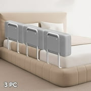 Kidsbuddy 23.6" Toddler Bed Rails Guard Foldable Portable Kids Bed Rail 5 Hole Height Adjustable Bed Rails for Toddlers, 3PC, Grey