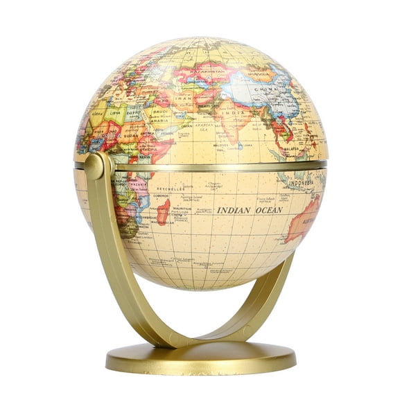 Herwey Mini World Map Globe English Edition Desktop Rotating Earth Geography Globe SS