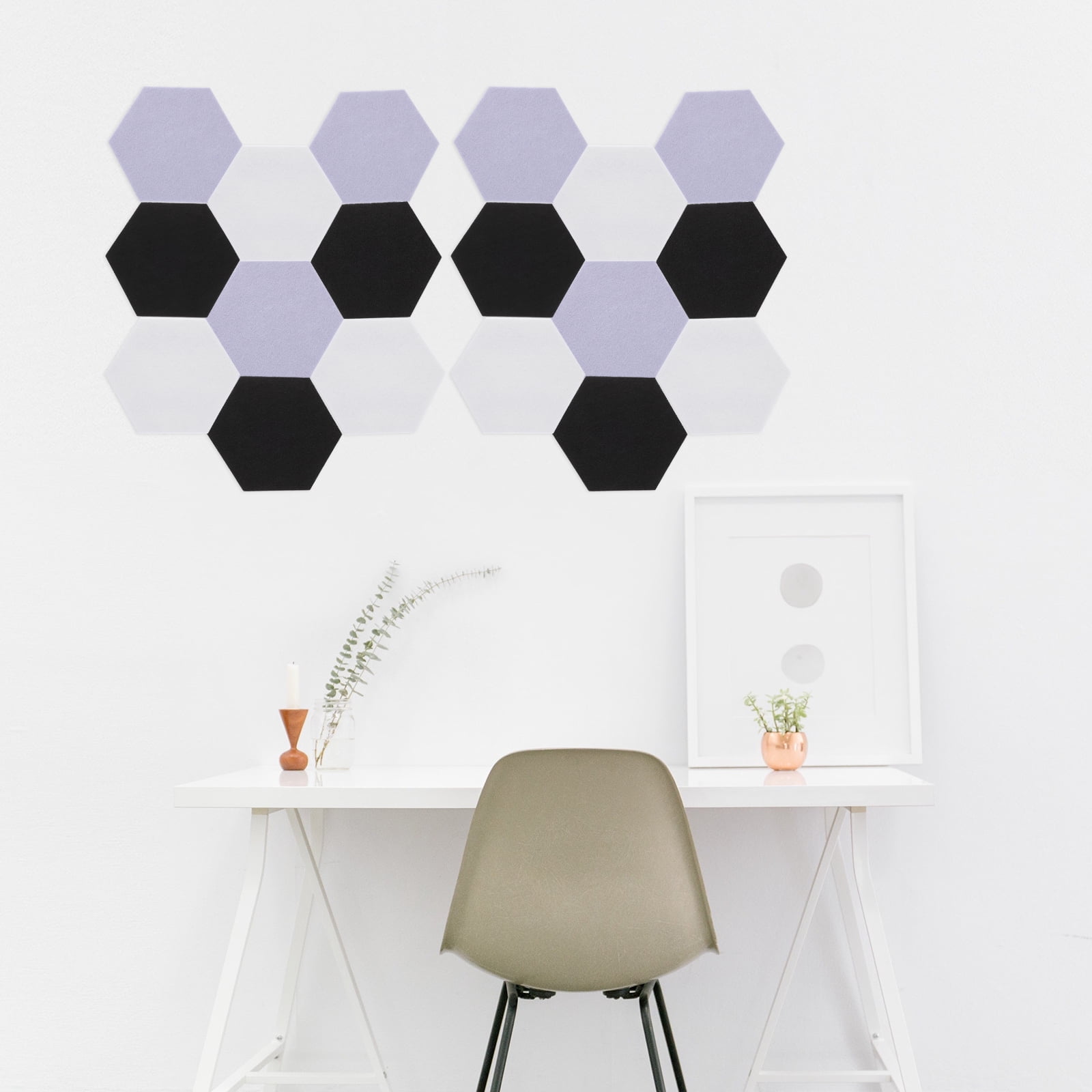 Himition 12pcs Acoustical Wall Panel Sound Insulation Material Hexagon Acoustic Panel