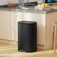 thumbnail image 6 of FASCK 13 Gallon/50 L Garbage Can Kitchen Trash Can with Lid for Office Bedroom Bathroom Step Trash Bin Fingerprint-Proof Brushed Stainless Steel 13 Gallon / 50 Liter,Black, 6 of 7