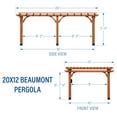 thumbnail image 3 of Backyard Discovery Beaumont 20'x12' Cedar Wood Patio Pergola Kit, Trellis Roof, PowerPort, 3 of 11