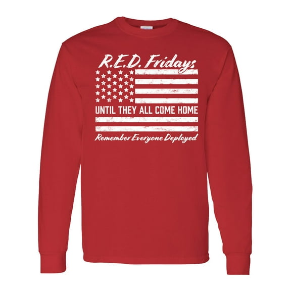 Inktastic R.e.d. Fridays Until They Come Home Remember Everyone Deployed Long Sleeve T-Shirt