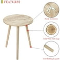 thumbnail image 5 of Round Side Table, Modern Small End Table for Living Room, Wood Accent Drink Table for Small Space with Solid Wood Legs, Easy Assembly, Rustic White Oak, 5 of 16