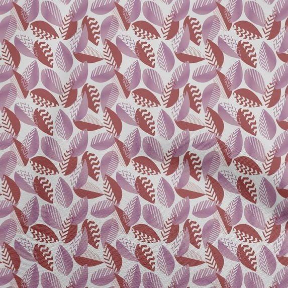 oneOone Rayon Red Fabric Leaves Dress Material Fabric Print Fabric By The Yard 56 Inch Wide
