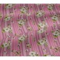 thumbnail image 5 of oneOone Viscose Jersey Fabric Stripe|Watercolor Leaves & Peony Floral Print Sewing Fabric BTY 60 Inch Wide, 5 of 5