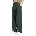 thumbnail image 2 of Awdenio Mens Sweatpants Wide Leg Trouser High Waisted Dress Pants Casual Business Work Pants Palazzo,Size XL, 2 of 9