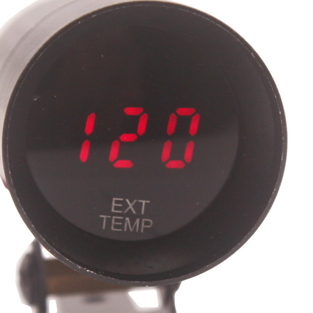 37mm Compact Micro Digital Smoked Len Exhaust Gas Temperature EGT Gauge Red LED.