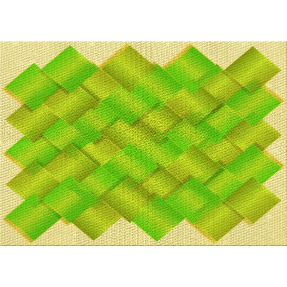 Ahgly Company Indoor Rectangle Patterned Pistachio Green Area Rugs, 2' x 3'