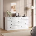 thumbnail image 2 of Farmhouse 12 Drawer Dresser for Bedroom,61” Wood Chest of Drawers with Rustic Handles,Wide Closet Dressers Organizer/TV Stand for Living Room,Hallway,Bedroom Furniture, 2 of 8