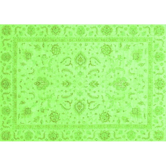 Ahgly Company Indoor Rectangle Oriental Green Traditional Area Rugs, 4' x 6'