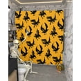 thumbnail image 5 of Halloween Crow Shower Curtain Set ，Waterproof Fabric Shower Curtains Black Crow Vintage Yellow Decoration Shower Curtains for Bathroom,Bathroom Decor 72"x72", 5 of 6