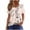 Khaki, variant on Lorytime Over Sized T Shirt Women Short Sleeve Shirts Crew Neck Summer Tee Hawaii Ruffle Loose Casual Clothes Gray XL