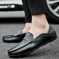 thumbnail image 6 of Big Size Men's Casual Hollow Loafers Slip On Leather Shoes Breathable Driving Shoes Male Moccasins Classic Penny Loafer Flats Boat Shoes, 6 of 10