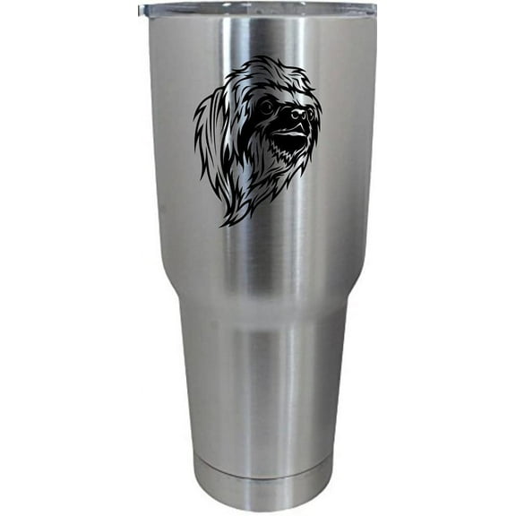 Sloth Face Zoo Animal Themed Etched 30oz Stainless Steel Tumbler