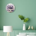 thumbnail image 4 of 12 Inch Wall Clock Battery Operated Silent Clock Decorative for Office, Kitchen, Outdoor, Living Room，Lavender Flowers Bouquet at Old Wooden Beautiful, 4 of 5