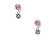 thumbnail image 2 of Delight Jewelry Silvertone 3-D Pickleball Pink Crystal Clip on Earrings, 2 of 5