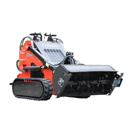 TYPHON Hydraulic Rotary Plow Tiller Attachment for Skid Steer Loaders. Heavy-Duty Soil Prep Tool