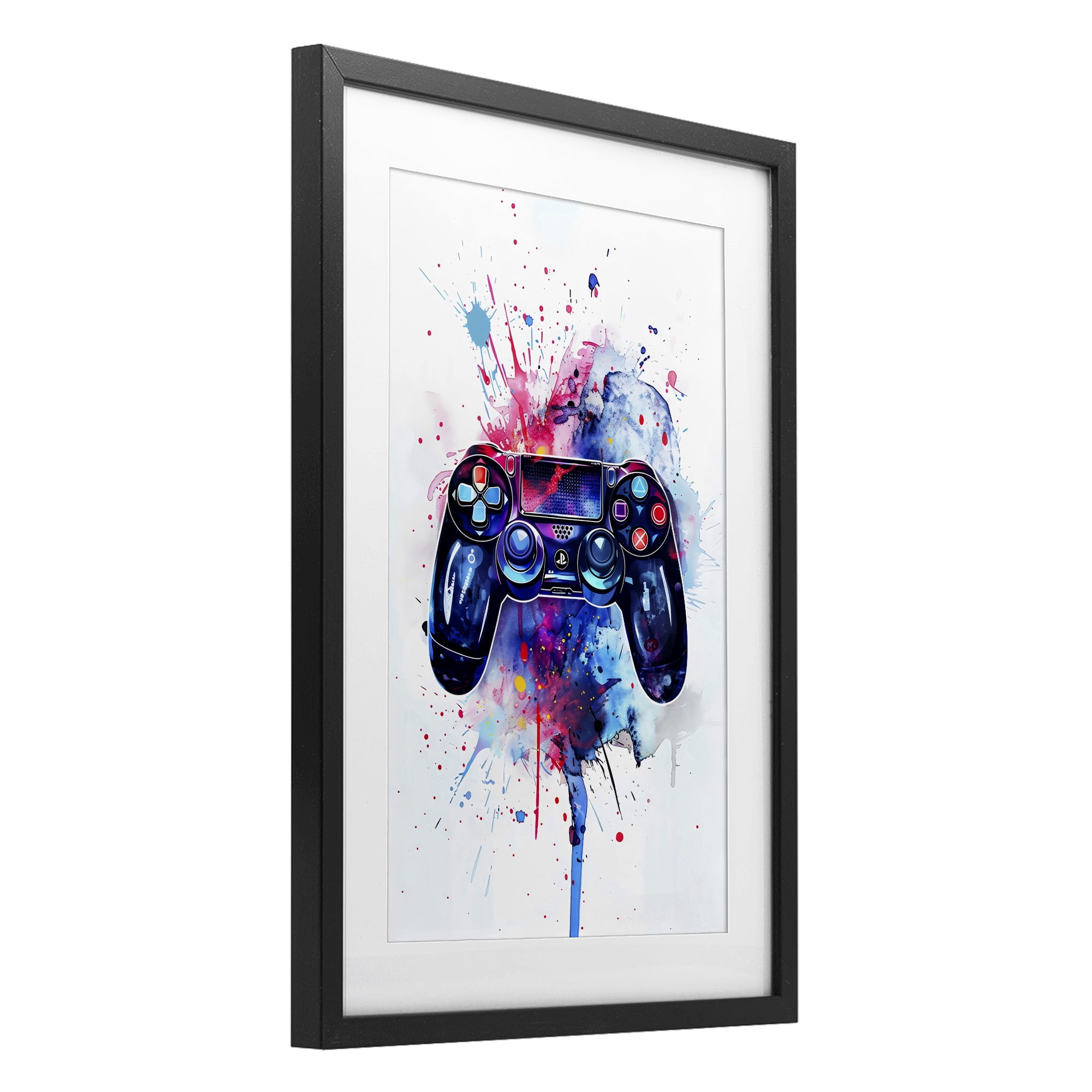 Stupell Industries Burst of Color Controller Black Framed Print Under Glass, design by Creative Studio