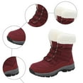 thumbnail image 6 of CAICJ98 Snow Boots for Women Warm Lined Comfortable Insulated Non-Slip Waterproof Outdoor Lace-Up Mid Calf Winter Boots for Women (Red,Size 9), 6 of 9