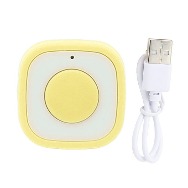 Control remoto de anillo recargable con Bluetooth para la punta del dedo, botón para selfies con obturador de cámara, amarillo
