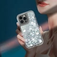 thumbnail image 6 of NIFFPD iPhone 14 Pro with Screen Protector + Camera Lens Protector, Bling Glitter Quicksand Sparkle Clear & Shockproof Protective Cover iPhone 14 Pro 6.1" Silver, 6 of 6