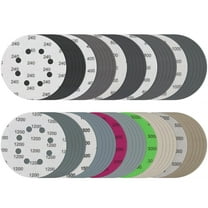 60 Pack Wet Dry Sandpaper, iNUREYE 5 Inch 8 Hole Sanding Disc, 240 400 600 800 1000 1200 1500 2000 3000 5000 Assorted Grit Hook and Loop Sandpaper for Random Orbital Sanders (240-5000 Grit)
