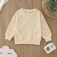 thumbnail image 2 of Vedolay Toddler Fall Girl Clothes Hoodie Coat Toddler Boys Girls Solid Color Baby Clothing Beige,80, 2 of 4