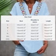 thumbnail image 4 of ClodeEU Women's V Neck Short Sleeve Embroidered Blouse,Casual Loose Fit Button Top Army Green,Women's Plus L, 4 of 7