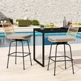 thumbnail image 2 of Costway Patio 360° Swivel Bar Stools Set of 2 with Backrests & Footrests Soft Seat Cushions, 2 of 9