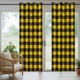 thumbnail image 3 of Outdoor Curtains for Patio Waterproof, Black Yellow Plaid Windproof Pravicy Outside Porch Blackout Curtain, Retro Country Buffalo Check Gingham Sun Blocking Grommets Curtains for Cabana 54"x108", 3 of 9
