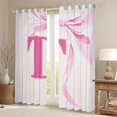thumbnail image 2 of Manfei Princess Bowknot Letter Monogrammed T Blackout Curtains Set of 2 (52x84 Each) for Kids Girls,Teens Women Shabby Chic Bow Tie Initial Window Curtains,Breathable Home Decor, 2 of 6