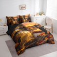 thumbnail image 2 of Manfei Black Bear 7-Piece Twin Bedding,Autumn Deer Pattern Bedding Comforter Set,Black Reversible, 2 of 7