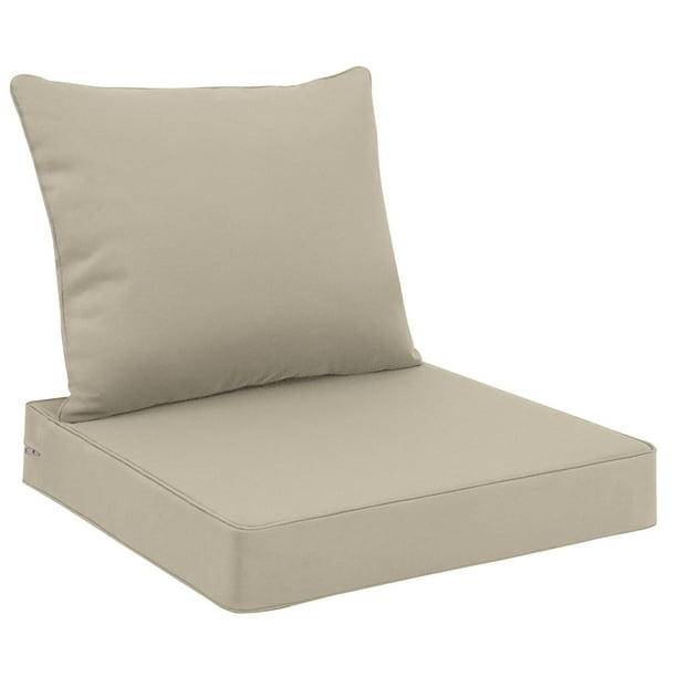 Favoyard Juego de cojines para asiento de exterior, 22.0 x 24.0 in, resistentes al agua y a la decoloración, cojines para muebles de patio con funda extraíble, cojín profundo para asiento y respaldo c