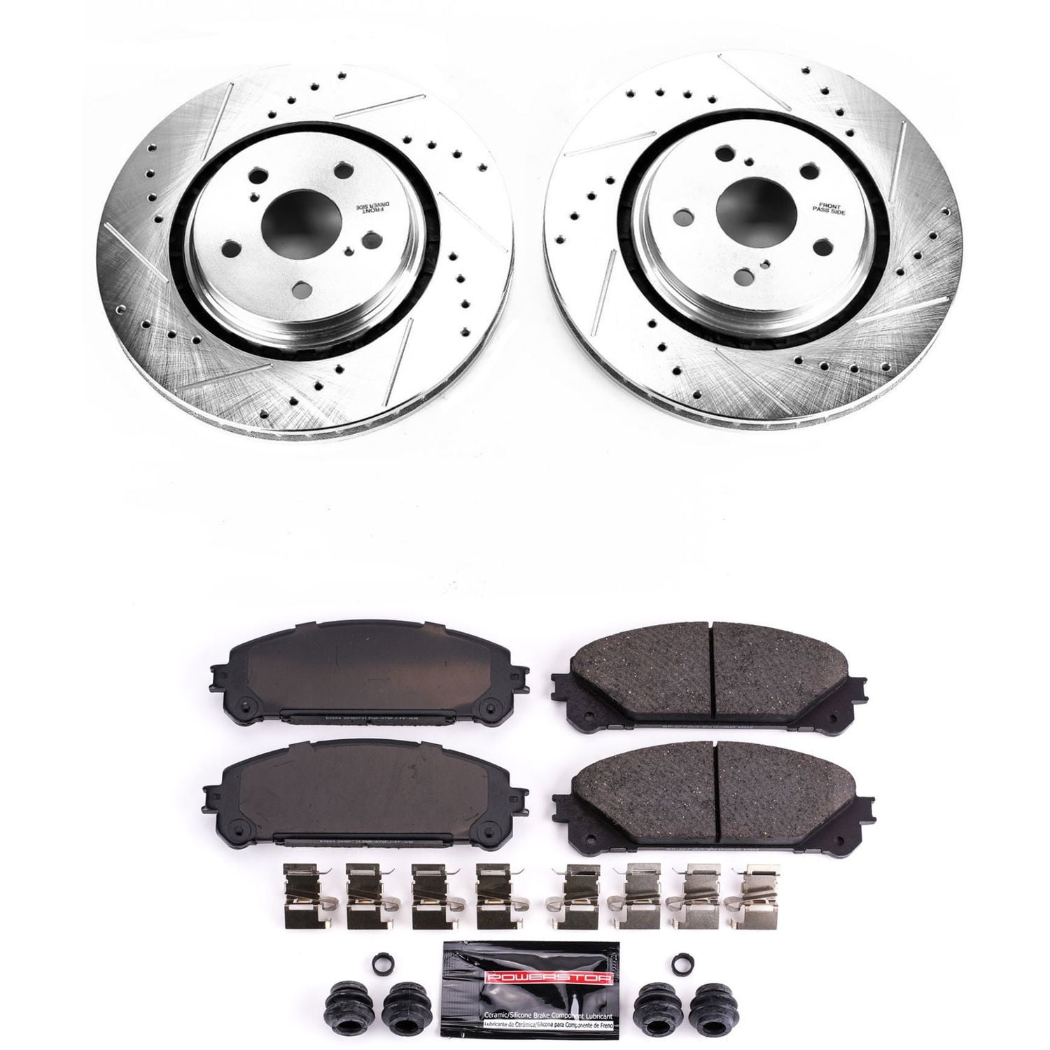PowerStop Front Z23 Evolution Sport Carbon-Fiber Ceramic Brake Pad and Drilled & Slotted Rotor Kit Fits: LEXUS TOYOTA Select Models K7688