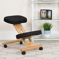 thumbnail image 2 of Scranton & Co Contemporary Fabric/Wood Mobile Ergonomic Kneeling Chair in Black, 2 of 7