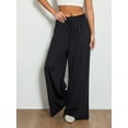 thumbnail image 6 of Michellecmm Women Wide-Leg Pants Solid Color Drawstring High Waist Loose Trousers Spring Summer Casual Straight Sweatpants, 6 of 9