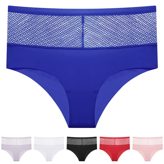 Womens Underwear Plus Size, Xunlbb Women's Enlarged Seamless Solid Color Hollow Fishing Net Ice Silk Underwear