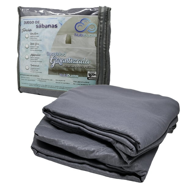 Sabanas Queen Size Microfibra Amplias Con Relieve Diseño Elegante Nubisuave Liso Textura Suave