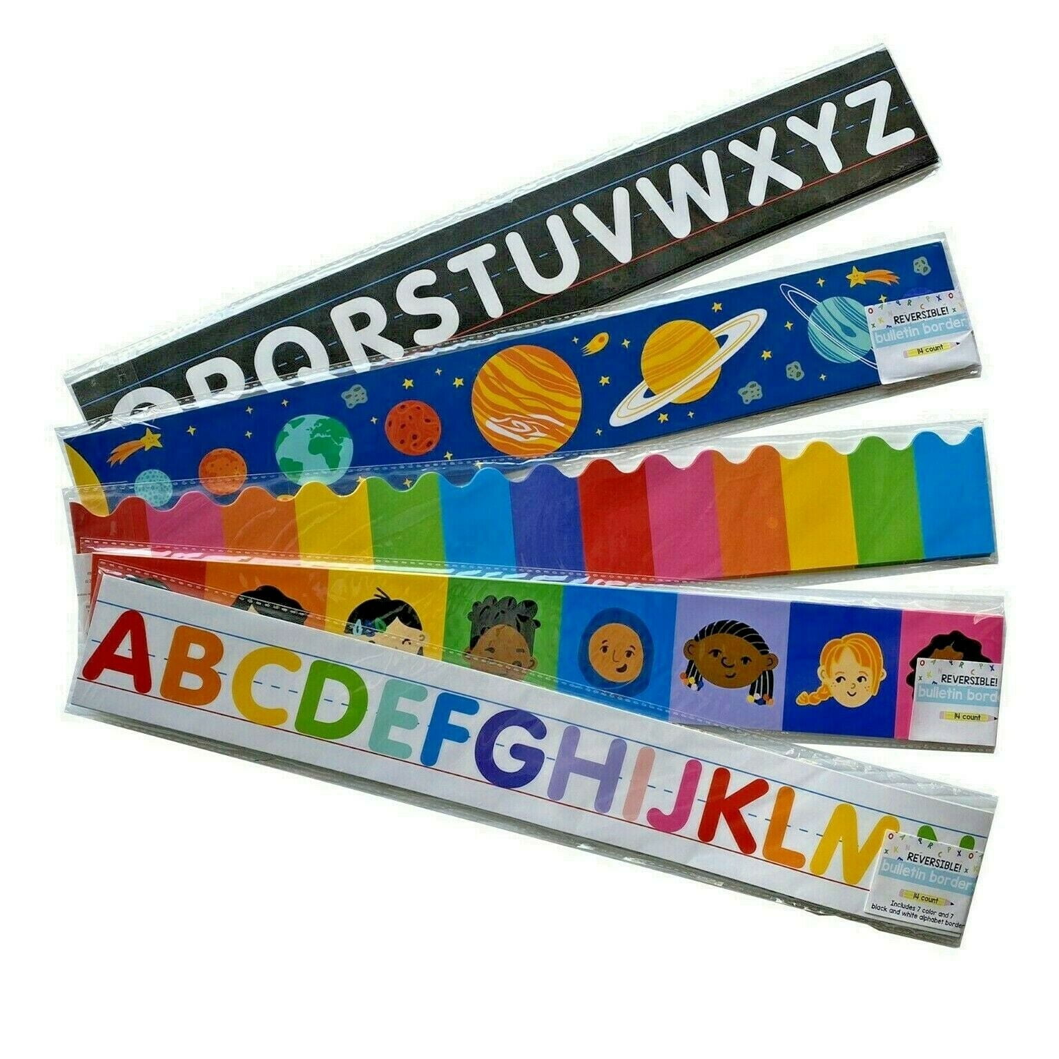Set of 5 packs Backdrops Bulletin Board Boarders 14pcs each teaching classroom supply